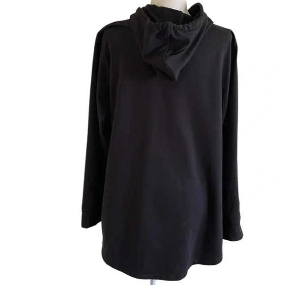 MICHAEL KORS GOLD STUDDED BLACK HOODIE Size 2X Black Goldtone Hardware - Picture 4 of 13